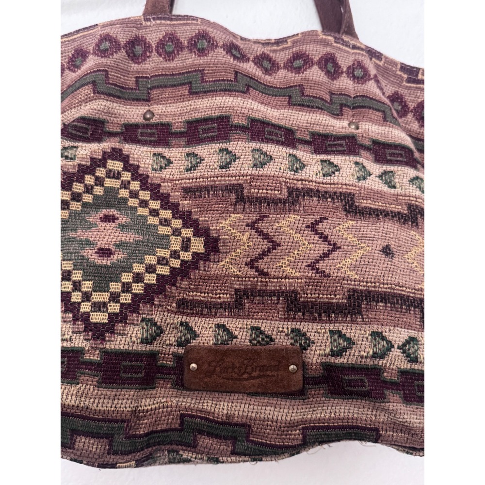 Lucky Brand Southwestern Tapestry Fringe Tote Bag Boho Western Carpet Bag jj - Picture 4 of 8